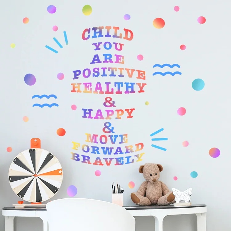 Farbe Inspirierende Zitate Englisch Wandaufkleber Für Schule Klassenzimmer Dekor Wandbild Kinderzimmer Dekoration Selbstklebende Home Aufkleber – Detail 4