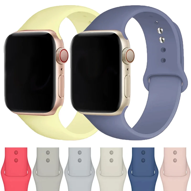 

Strap For Apple Watch Band ultra 2 44mm 45mm 41mm 40mm 42mm 38mm 49mm Silicone Sport Bracelet Correa iWatch Serie 9 8 7 4 6 5 SE