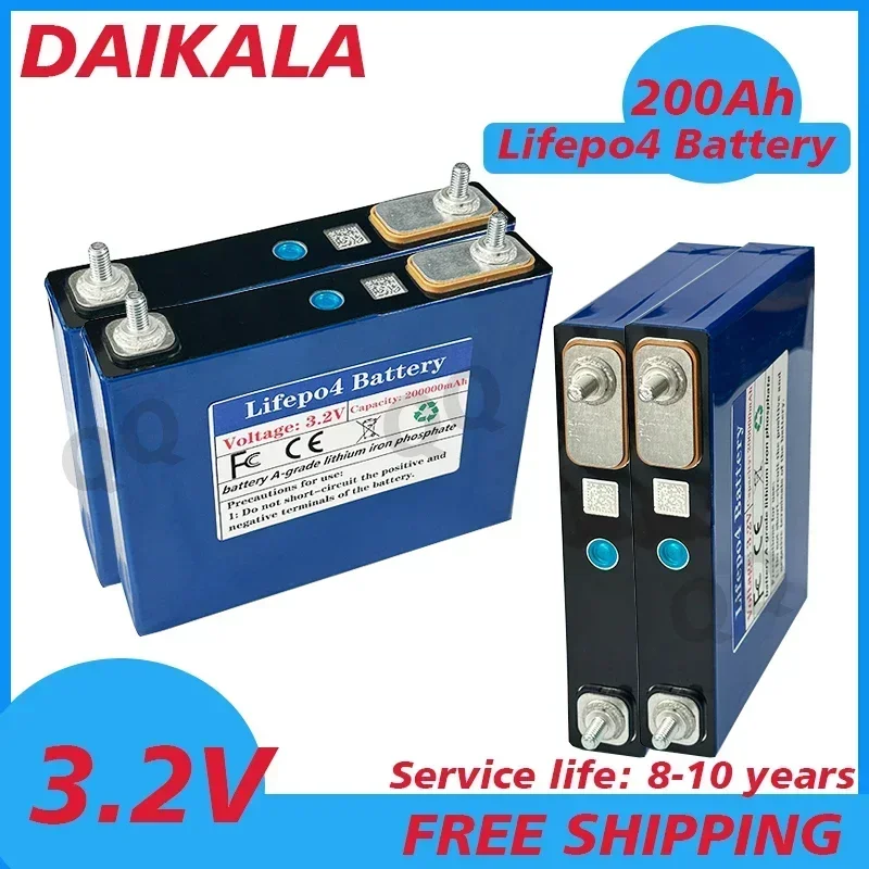 

New LiFePO4 battery 200Ah 3.2V rechargeable lithium iron phosphate,RVgolf cart motor UPS off grid solar system DIY Free Shipping