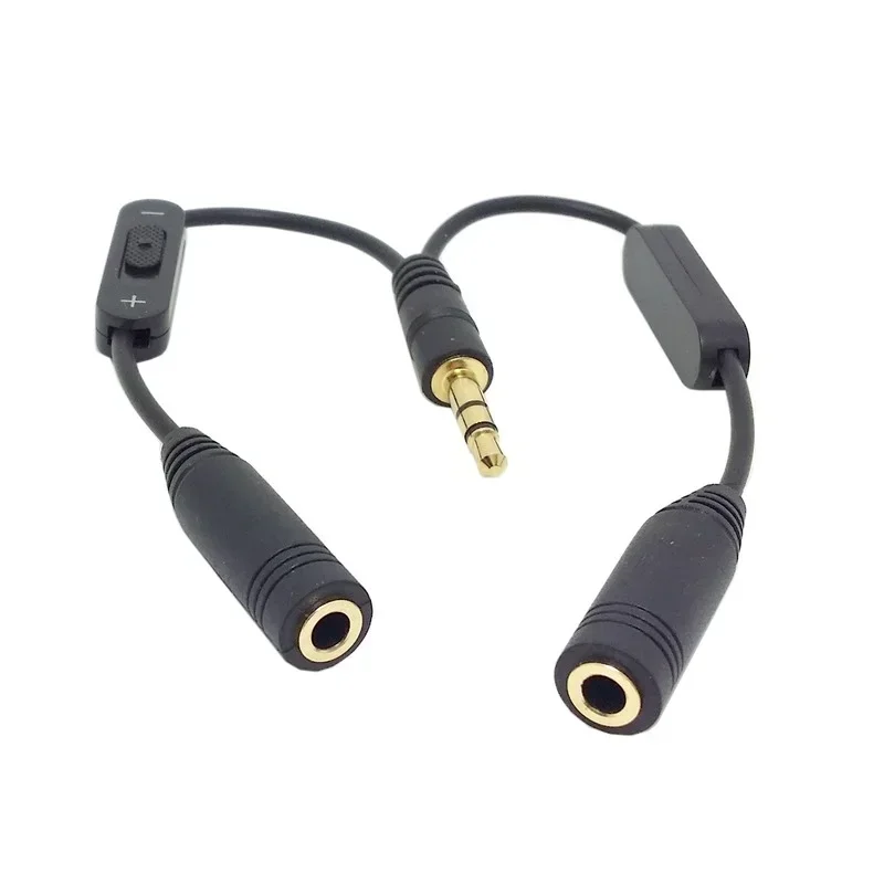 Seminer Splitter Jack per Cuffie, Splitter Audio Stereo 5 vie Adattatore Connettore Femmina a 6 Porte con Cavo Stereo da 3,5 mm Compatibile con Auricolari, Altoparlanti, Tablet, Laptop, PC (Nero