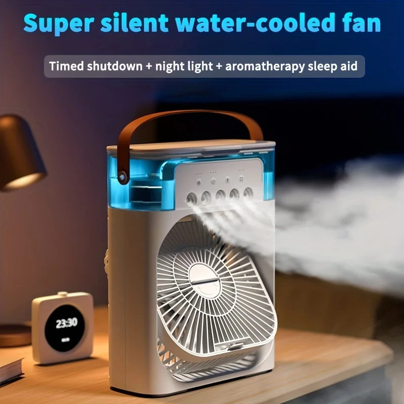Portable USB Air Conditioner Fan Household Small Air Cooler Humidifier Hydrocooling Fan Portable Air Adjustment For Office