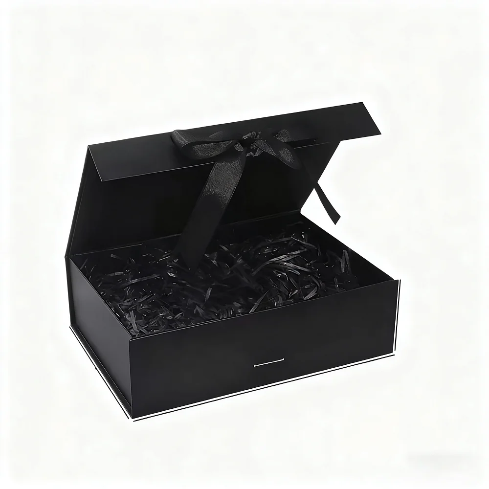 Idota Gift Box With Lid, Black, Magnetic Gift Boxes With Ribbon