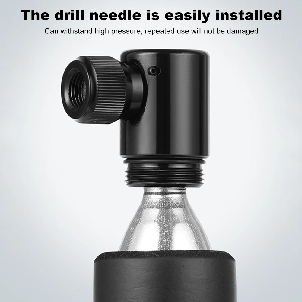 튜브리스 타이어 수리 키트가있는 CO2 자전거 펌프 Schrader & Presta 밸브 휴대용 타이어 팽창기 알루미늄 합금 자전거 액세서리