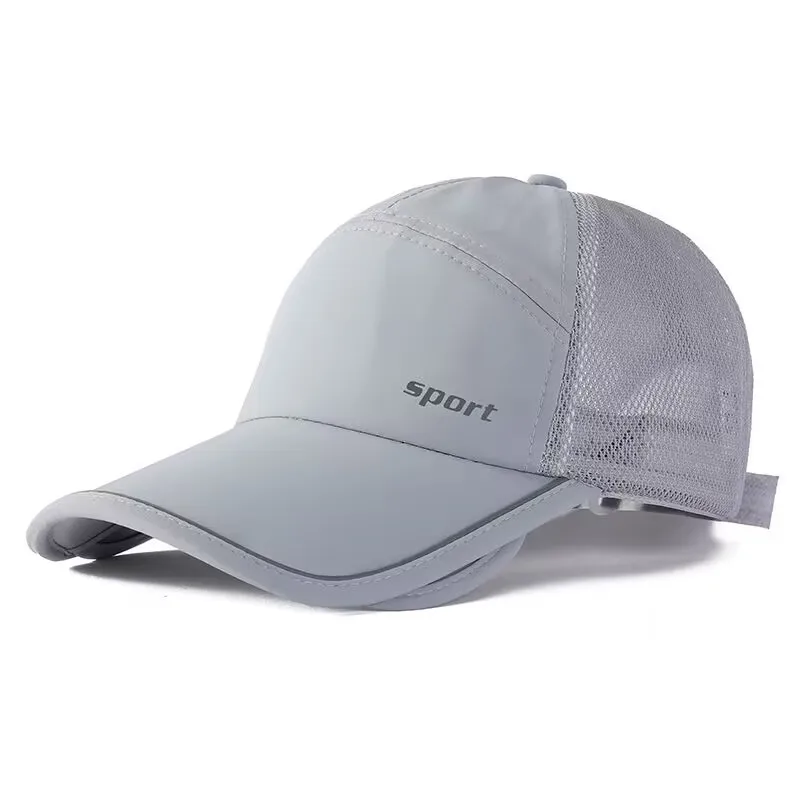 Men Summer Sun-Visor Hat UV Outdoor Breathable Sports Fishing Baseball Cap Male Large Brim Sunshade Trucker Headwear Gentlemen 4