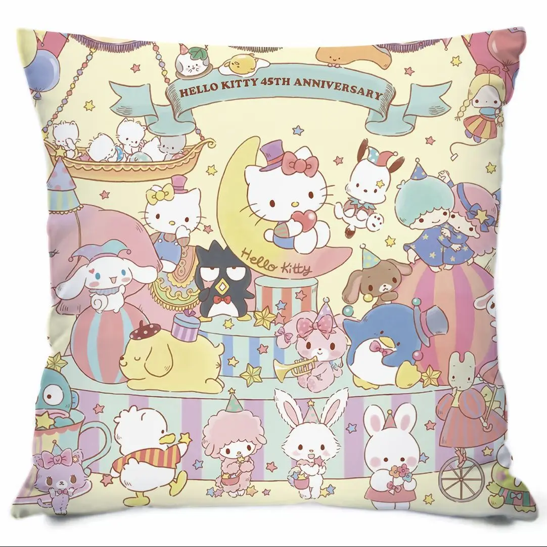 Miniso Sanrio Kuromi Hello Kitty Cinnamoroll My Melody plush pillow cushion interior decoration ornaments sleeping pillow 4