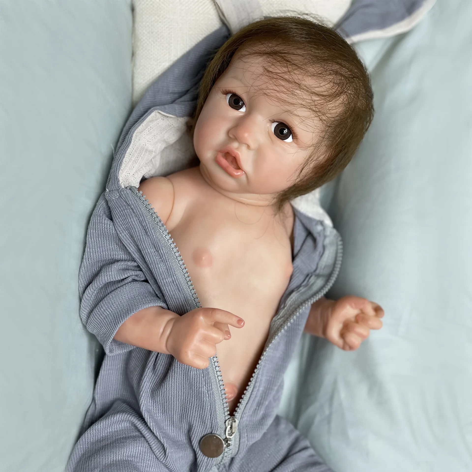 

20" Reborn Doll Full Silicone Vinyl Body Realistic Newborn Baby Toys For Children Boneca Renascida Brinquedo Kids Gift