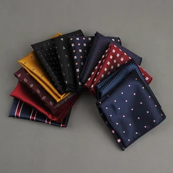 Men Polka Dot Striped Floral Printed Handkerchief Business Style Pocket Square Kerchief Towel Suit Clothing Accessorie 23x23Cm