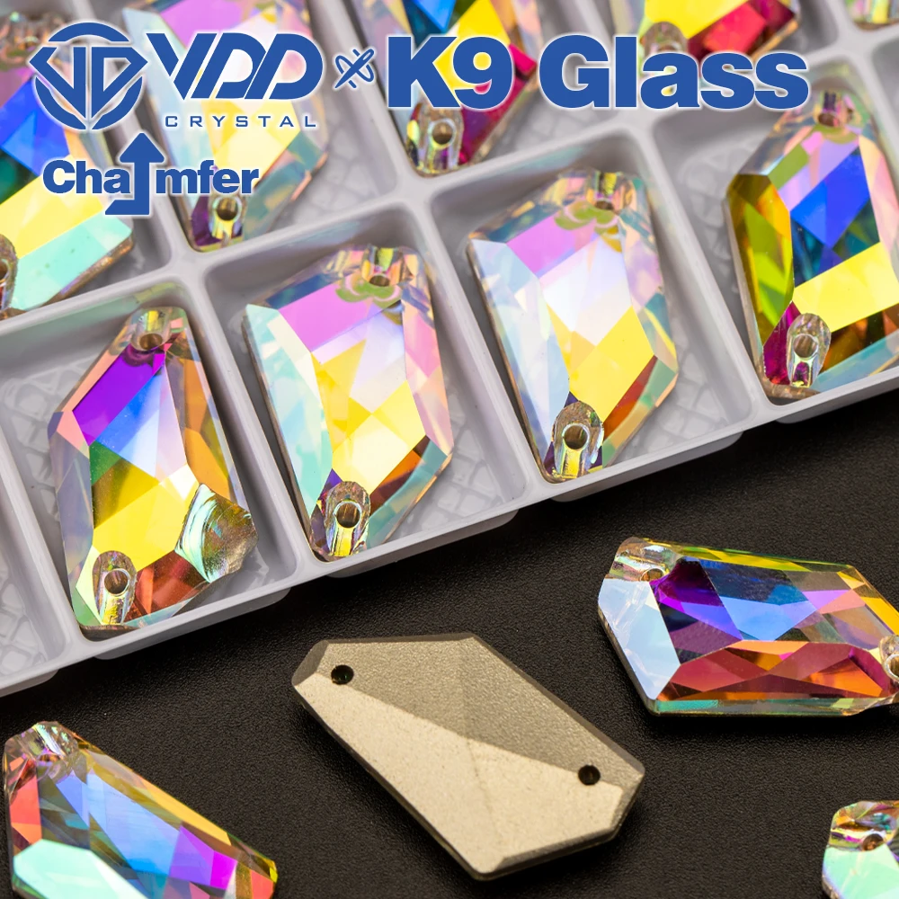 VDD Strange Rhombus Top Qualität AAAAA K9 Glas Nähen Kristall AB Flatback Nähen Auf Strasssteine Für Handwerk Kleidung Zubehör Kleid – Detail 6