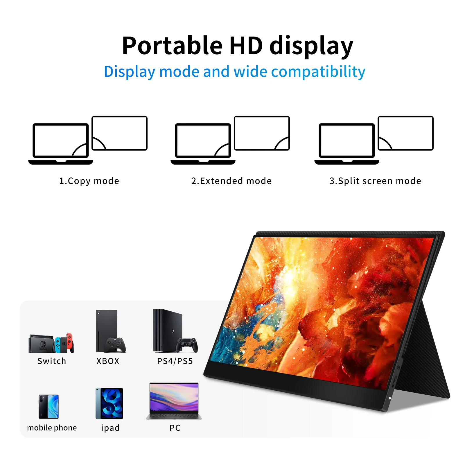 LIAGMK ޴  IPS HDR , USB C Ÿ HDMI ȣȯ Ȯ ȭ, Ʈ ȭ ġ PS4 , 15.6 ġ, 14 ġ