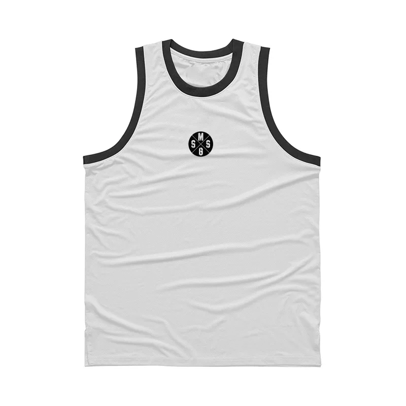 

Quick-drying Breathable Fitness Vest Men's Bodybuilding Mesh Sleeveless Waistcoat Loose Clothes Running Tops Printed Singlets