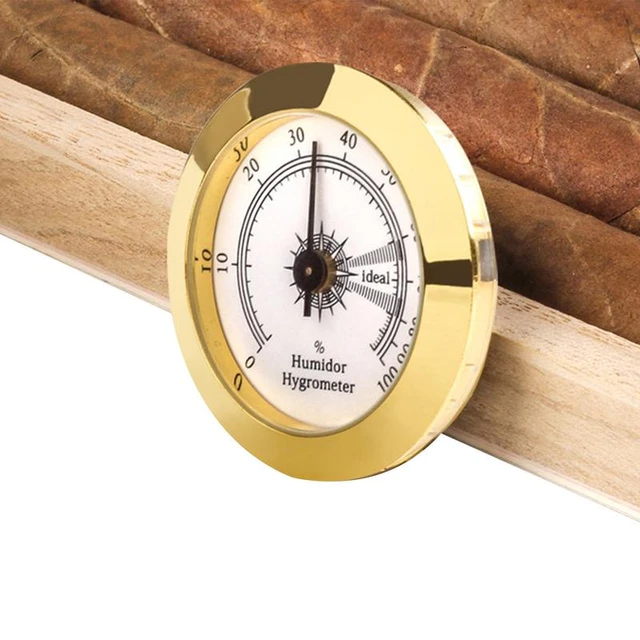 Glass Hygrometer Round (Gold) - Your Elegant Bar