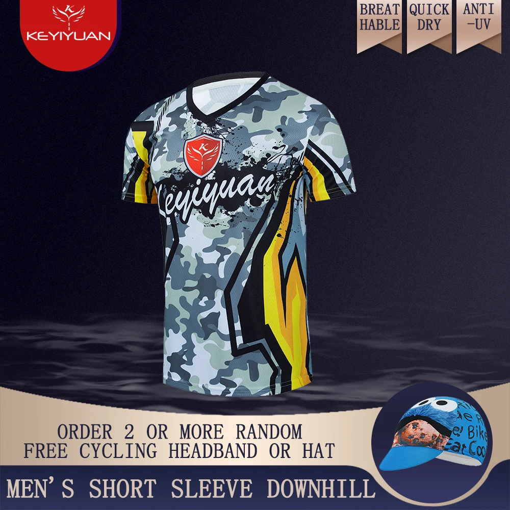 

2023 KEYIYUAN Mtb T Shirt Men Motocross Short Sleeve Downhill Jersey Bicycle Cycling Shirt Motorcycles Bike Clothing Moto Cross