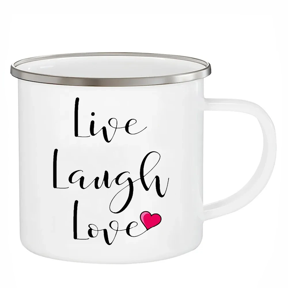 

Смешные чашки Live Love, эмалированная кофейная кружка I Love You to the Moon and Back, подарки на день Святого Валентина, кружки для пар, жены, мужа, девушки
