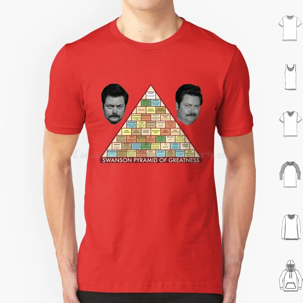 Ron Swanson Piramide Di Grandezza T Shirt 6Xl Cotton Cool Tee Parks E Rec Ron Swanson Swanson Pyramid Swanson