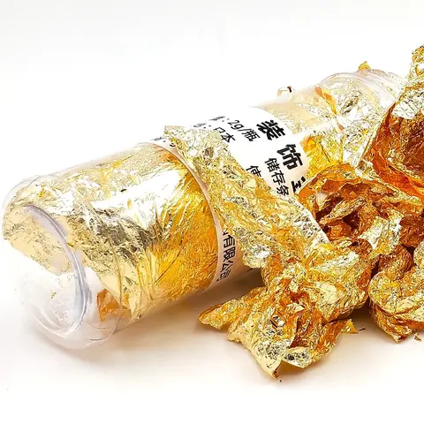 Gold Foil Edible Gold Leaf Sheets for Cake Decoration Steak Real Gold Paper Gold Flake Cooking Drink Food Dessert Gold Leaf