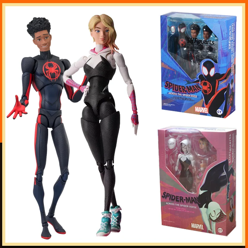 

Sh Figuarts Spider-man Miles Morales Gwen Stacy Action Figure Marvel Spider-man Across The Spider-verse Figures Spiderman Toys