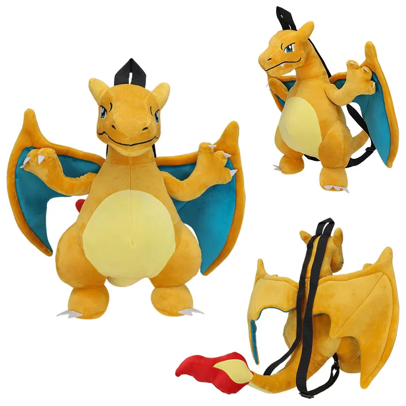 Mochila Charizard de alta calidad, bolsa de felpa de dibujos