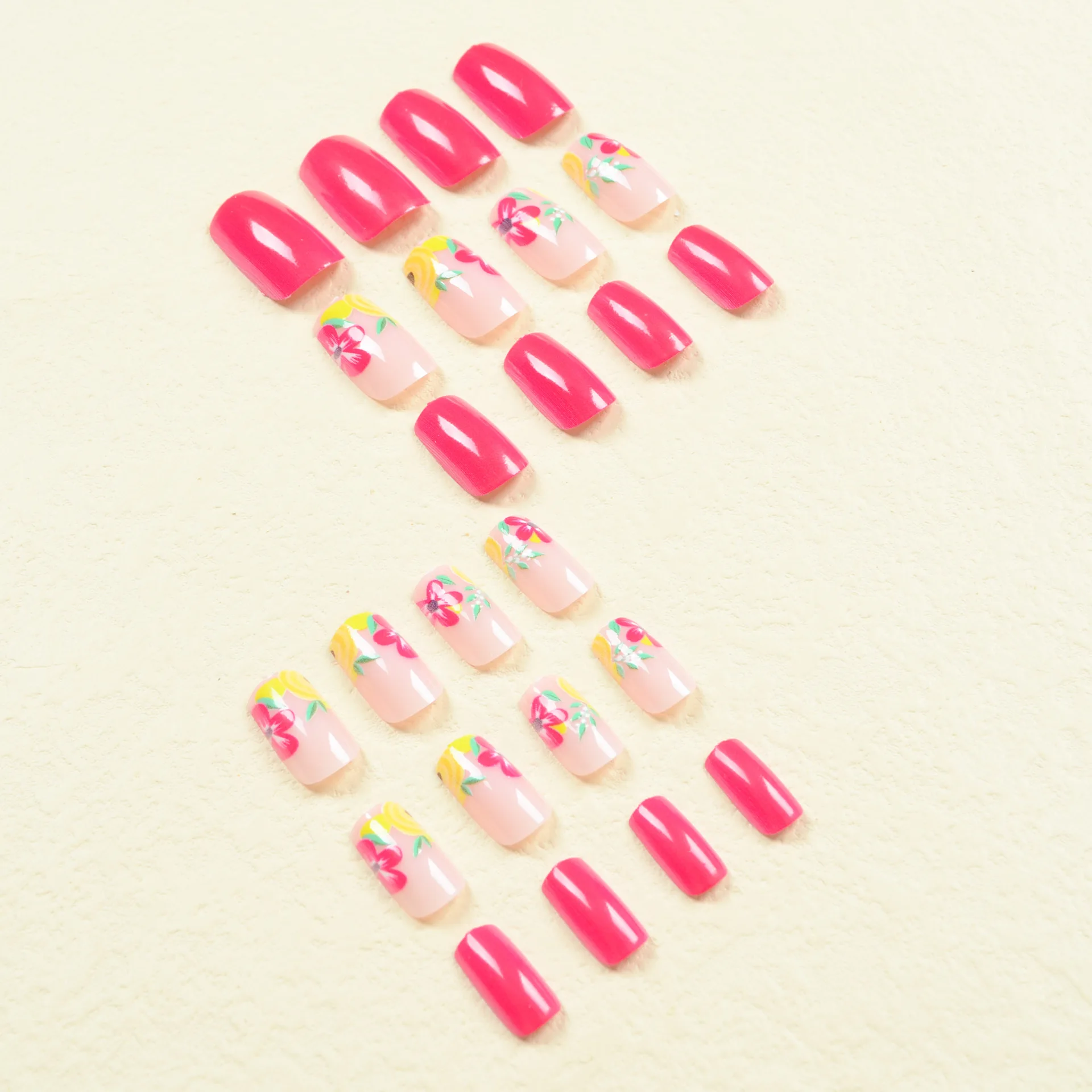 24 teile/satz lange mittelkurze künstliche Nägel für Frauen Mädchen niedlichen Bogen Blumen Dekoration Französisch Tipps Faux Ongles drücken auf falschen Nagel – Detail 36