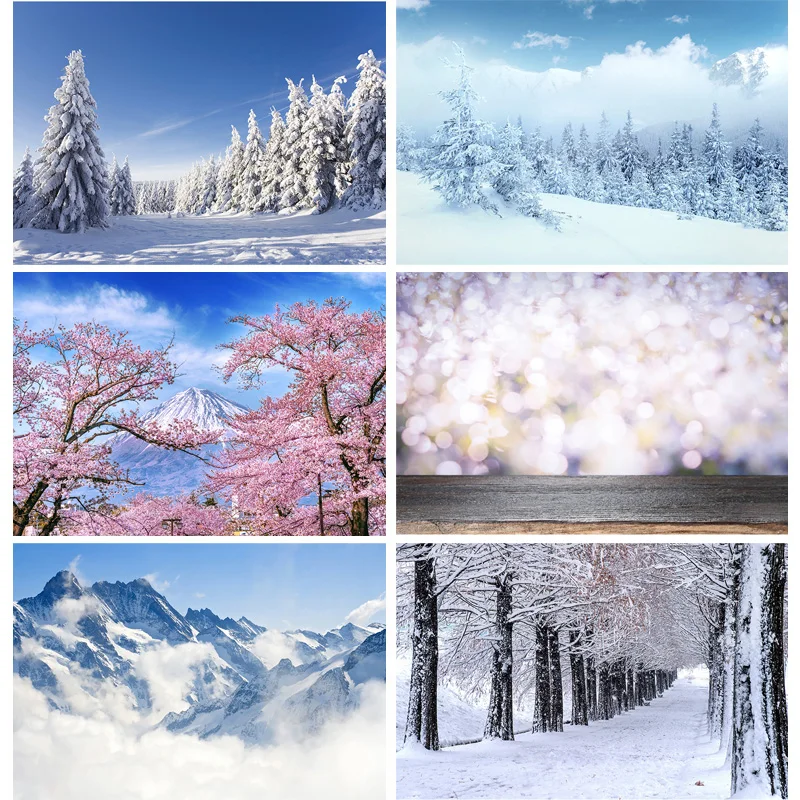 

SHENGYONGBAO Art Fabric Photography Backdrops Prop Snow scene Photography Background XJ-05