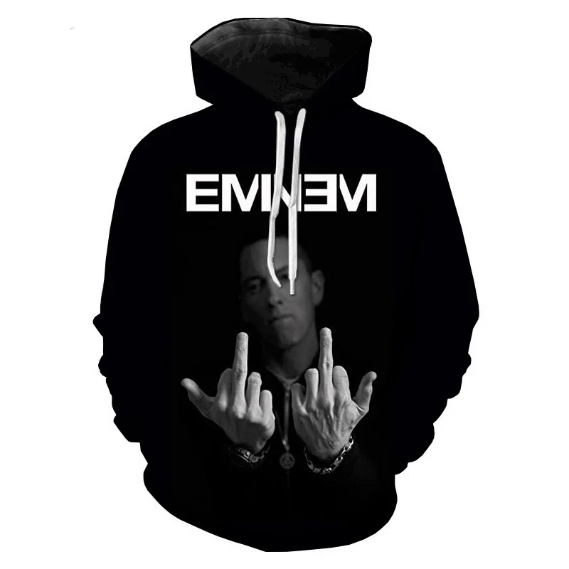 

Pop Best Rap Singer Eminem Hoodie for Men 3D Printed Long sleeved Sweatshirt Men Women cool Streetwear Hip Hop Plus Size Costume