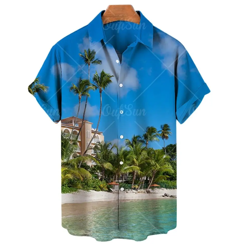 Men's Hawaiian shirts Summer beach vacation shirt Unisex men and women's daily clothing Fashion casual outdoor short sleeved top
