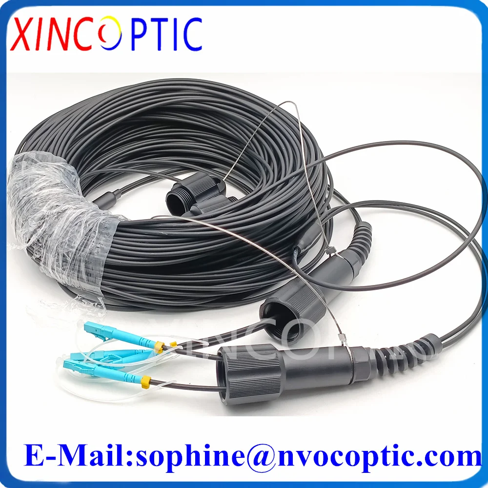 

2Cores 100M OM3-150,5.0mm Duplex LSZH Black Jacket Cable,PDLC/UPC-PDST/SC/LC/ST Fiber Armored Fiber Optic Patch Cord Connector