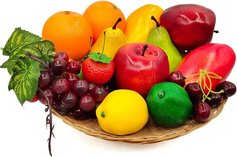 Simulation Fruit Props Photography Display Lifelike Realistic Artificial Fake Fruits Home Decor Craft Fruit 17 Pcs artificial fruits and vegetables