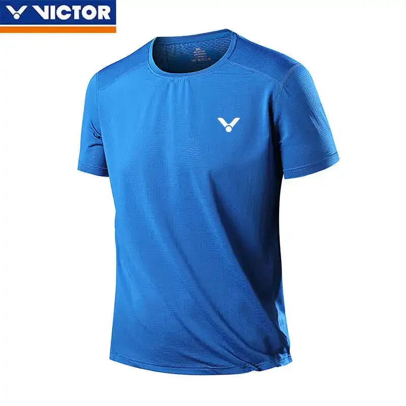 Victor New Men's and Women's Same Badminton Jersey Ice Silk Breathable Loose Round Neck Short-sleeved T-shirt