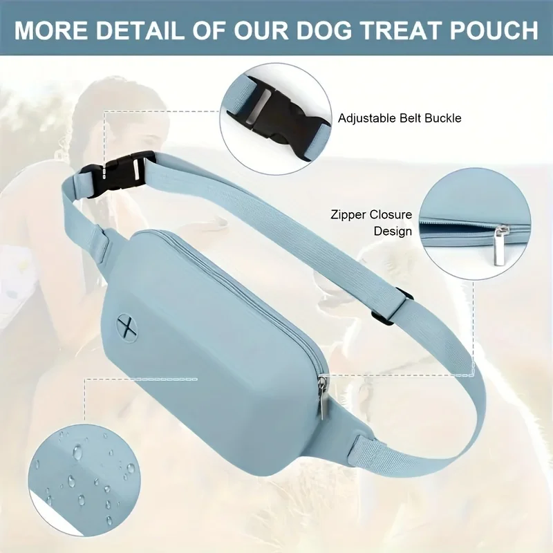 Silicone Dog Treat Pouch Carabiner Kids Round Zipper Closure Pouch Earphone Storage Bag Pocket Size Dog Cat Snack 1PC