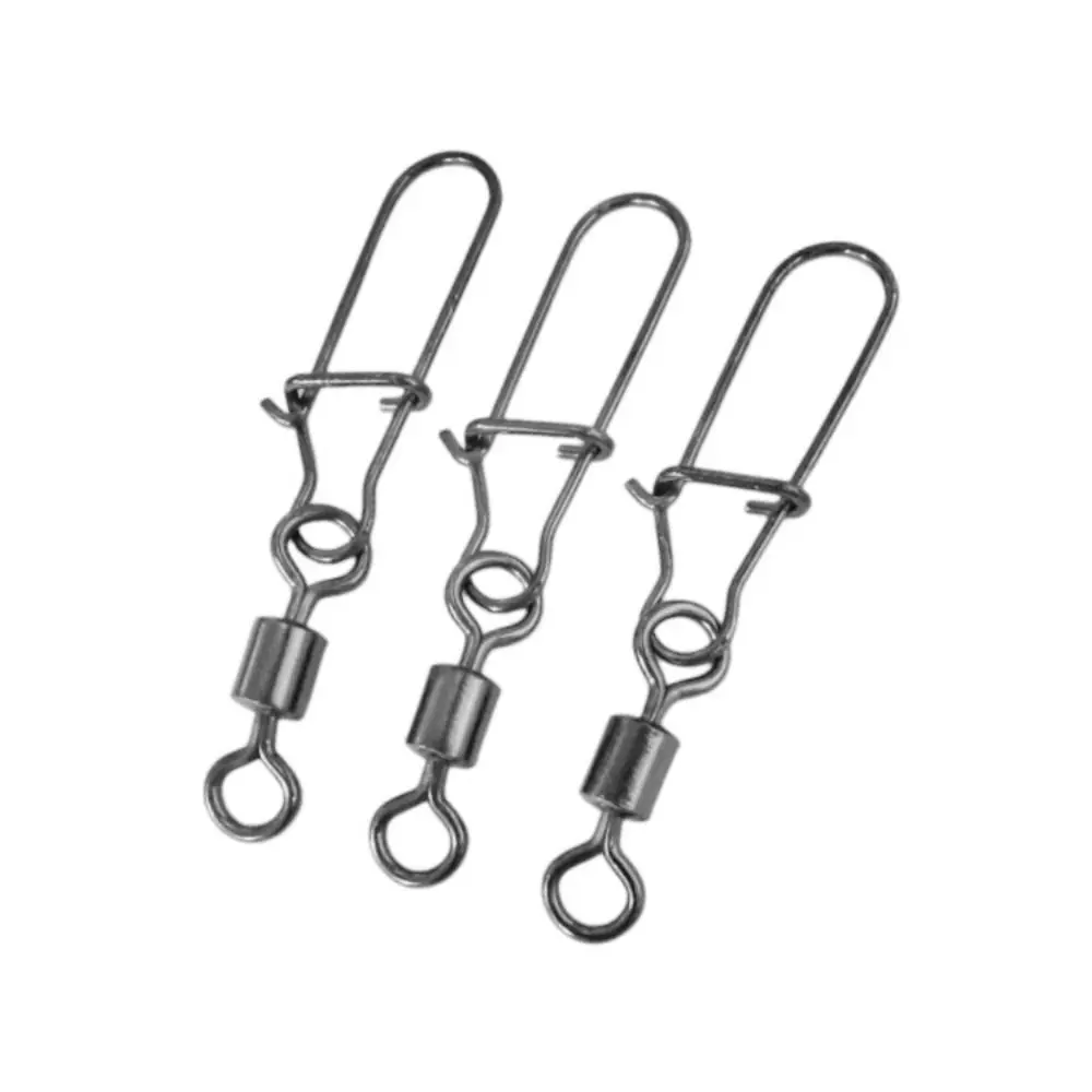 50pcs/100pcs Bearing Rolling Swivel Snap Connector Tackle Buckle 360 Rotate Rolling Fishing Bearing Reinforced with Fast Lock