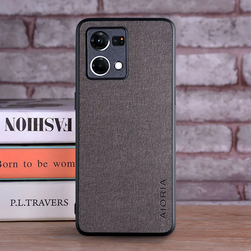 Luxury Textile Leather Skin Soft-Hard Phone Case Cover