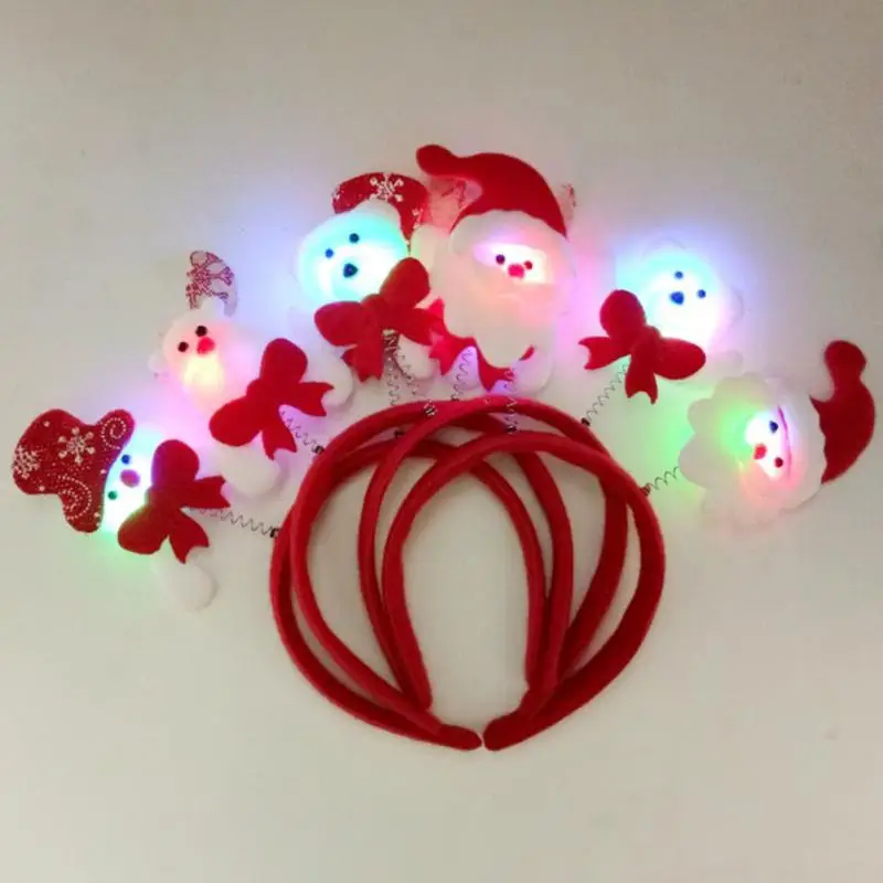 Hair Clip With Light Antler Ears Christmas Hair Clip Glowing Elk Headband Headdress Headwear Women Navidad Decor