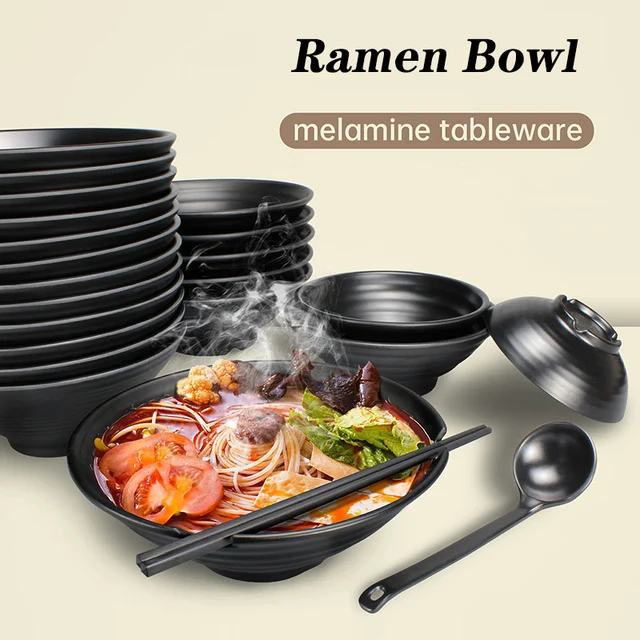 Insalata di frutta Stoviglie per fast food Ciotola per tagliatelle in plastica stile giapponese Ciotola per ramen per uso domestico Ciotola per zuppa 2