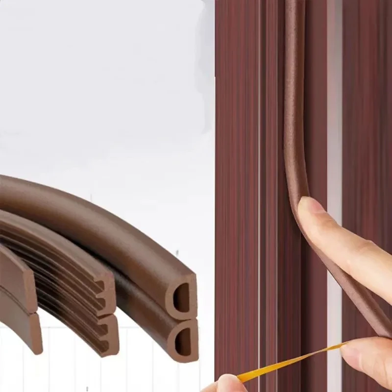 5/10m Seal Strip Self-Adhesive D Type Doors Window Gasket Soundproof Rubber Foam Weatherstrip Sealed Collision Strip door seal strip