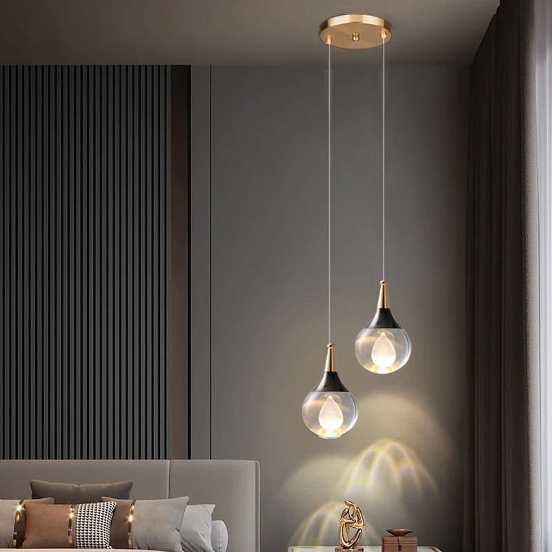 

Fumi Globe Crystal Pendant Light 1-Light Mini Pendant Lighting for Kitchen,Teardrop Crystal Pendant Lamp for Bedroom Dining Roo