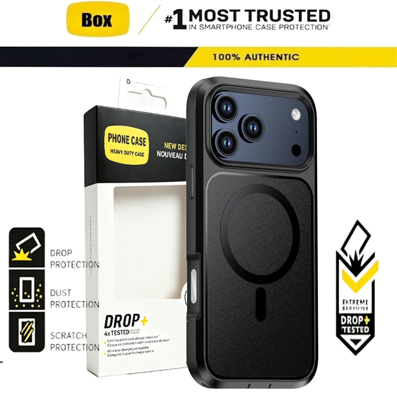 Military Grade Drop-Tested MagSafe Charging Armor Protective Phone Case, OTT-BOX Series