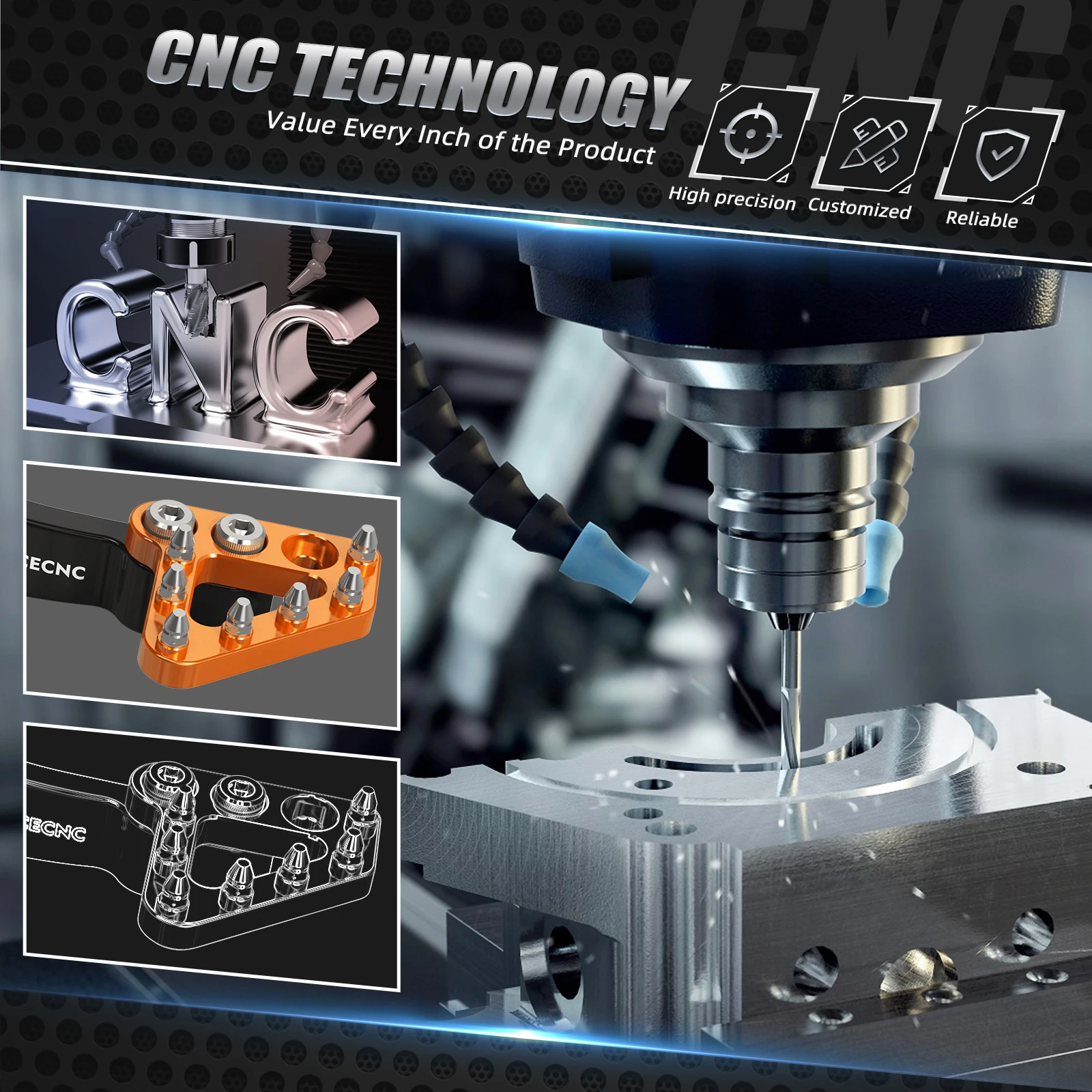 NICECNC Bremspedalhebel für KTM 690 Enduro R 690 SMC R 2011–2018 2017 2016 Husqvarna 701 Enduro Supermoto 2019 2018 2017 2016 – Detail 11