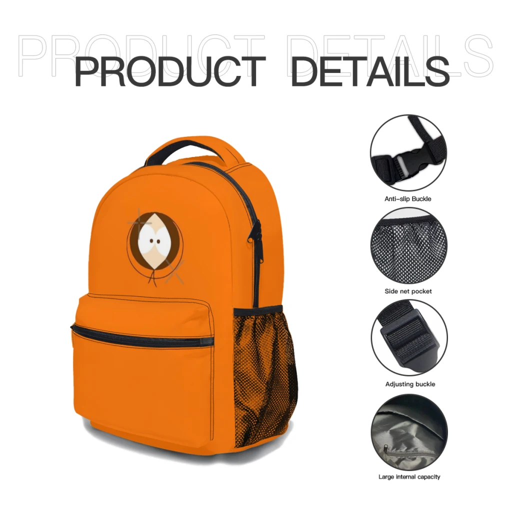 Kenneth Kenny McCormick For Girls Large Capacity Student Backpack Cartoon School Backpack  17inch 5