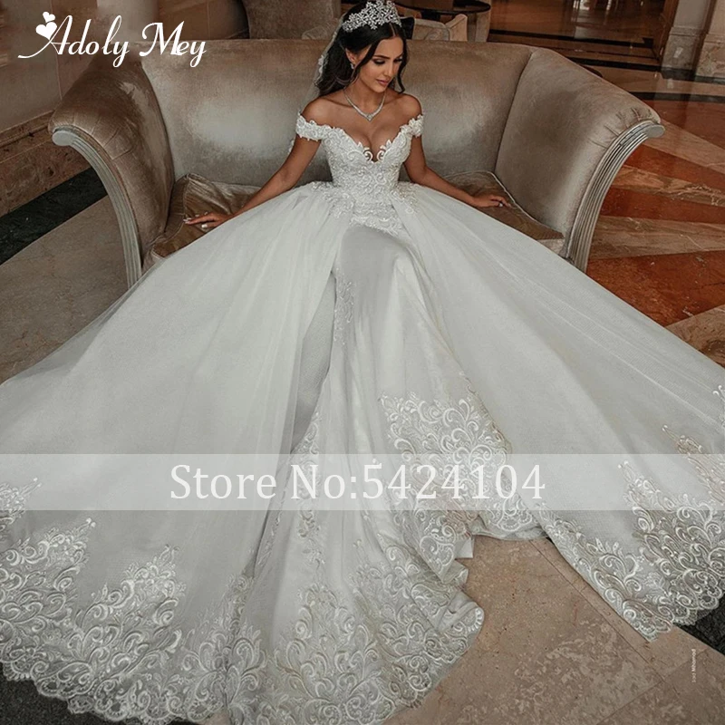 wedding dress for women Adoly Mey Sexy Sweetheat Neck Lace Up Mermaid Wedding Dress 2022 Luxury Beading Appliques Detachable Train Princess Bridal Gown affordable wedding dresses