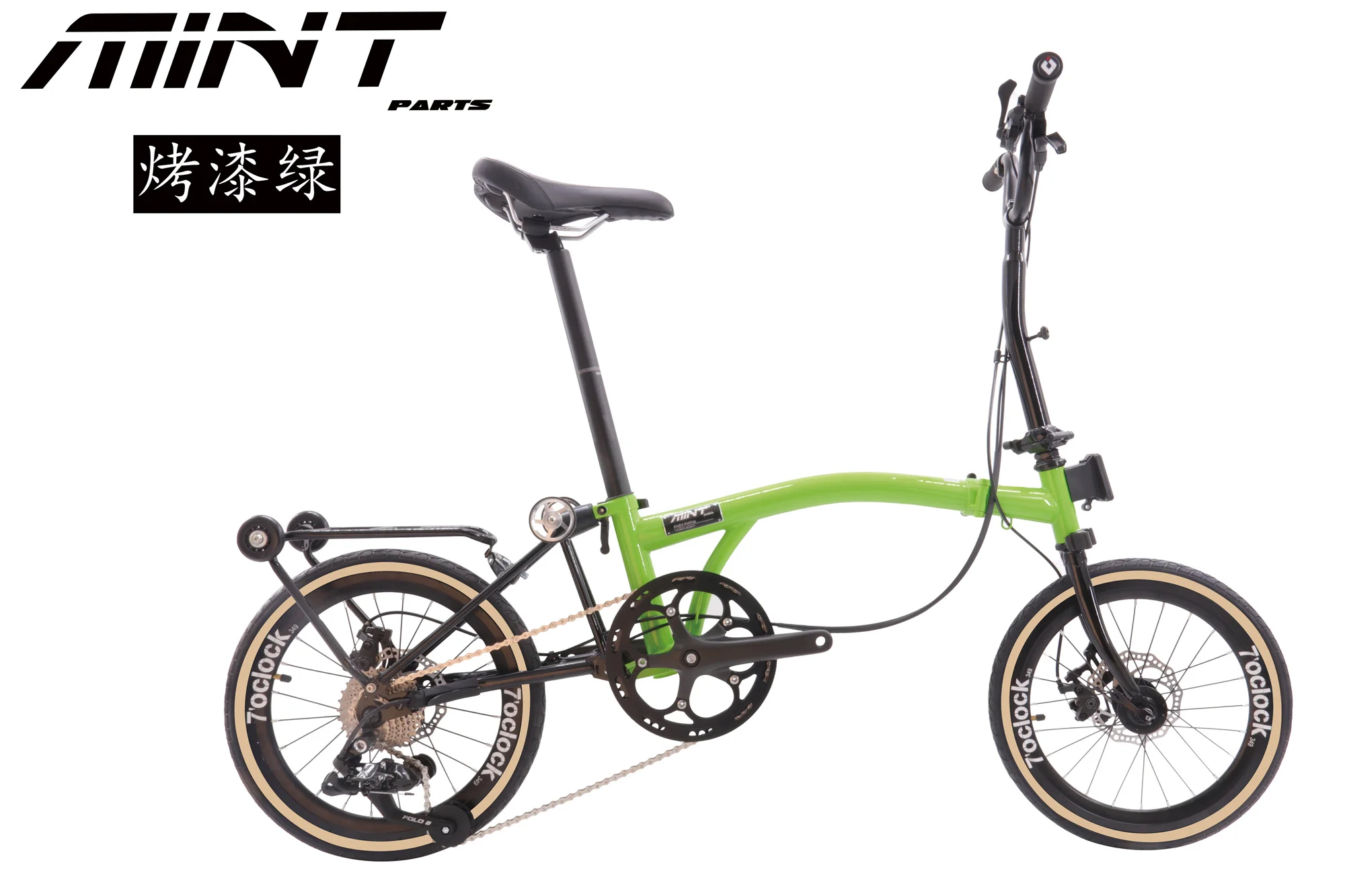 16インチ349 折り畳み自転車 9速 ディスクブレーキ ブルー 検 BROMPTON