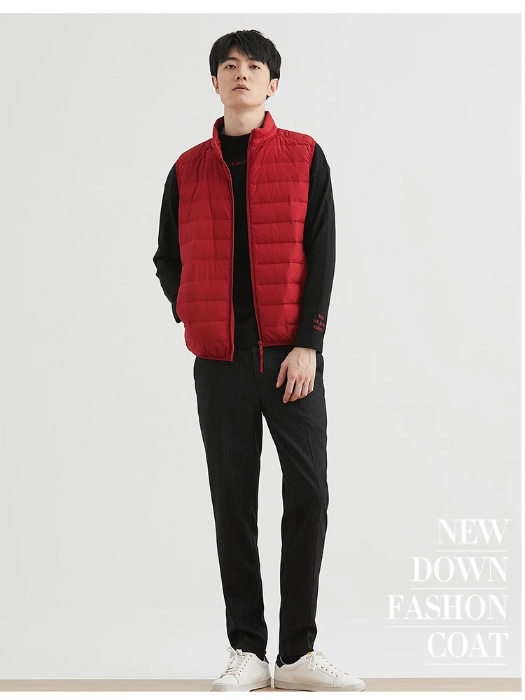 Chaleco ultraligero de plumón de pato para hombre, chaqueta suave - Main Image
