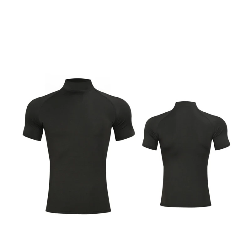 1pcs Men T-Shirts Running Shirt Boys Basketball Shirts Men's Jersey Sportswear Mens Jogging Quick Dry Mock Neck Fitness Tops 5