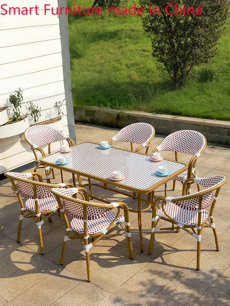 

Outdoor rattan chairs, courtyard, garden villa, leisure coffee table, balcony, tables and chairs in coffee shop