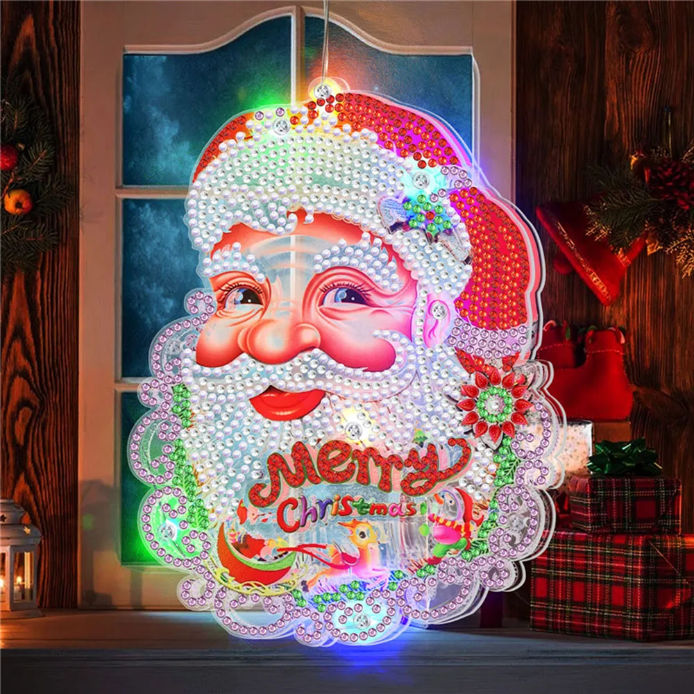 Diy Diamond Painting Christmas Led Hanging Lights Special Shaped Drill  Sucker Ornaments Lamp For Window Home Wall Decoration - Diamond Painting  Cross Stitch - AliExpress