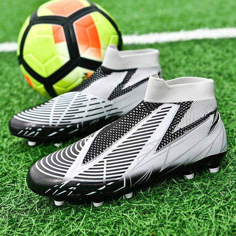 

Men Soccer Shoes Top Quality Football Boots Training Cleats Grass High-quality Trend Non-Slip High Ankle Comfortable Training