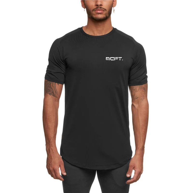 

Summer Men's Mesh Breathable Quick Drying Shirt Gym Running Sports T-Shirt Bodybuilding Fitness Workout Training Slim Fit Tops