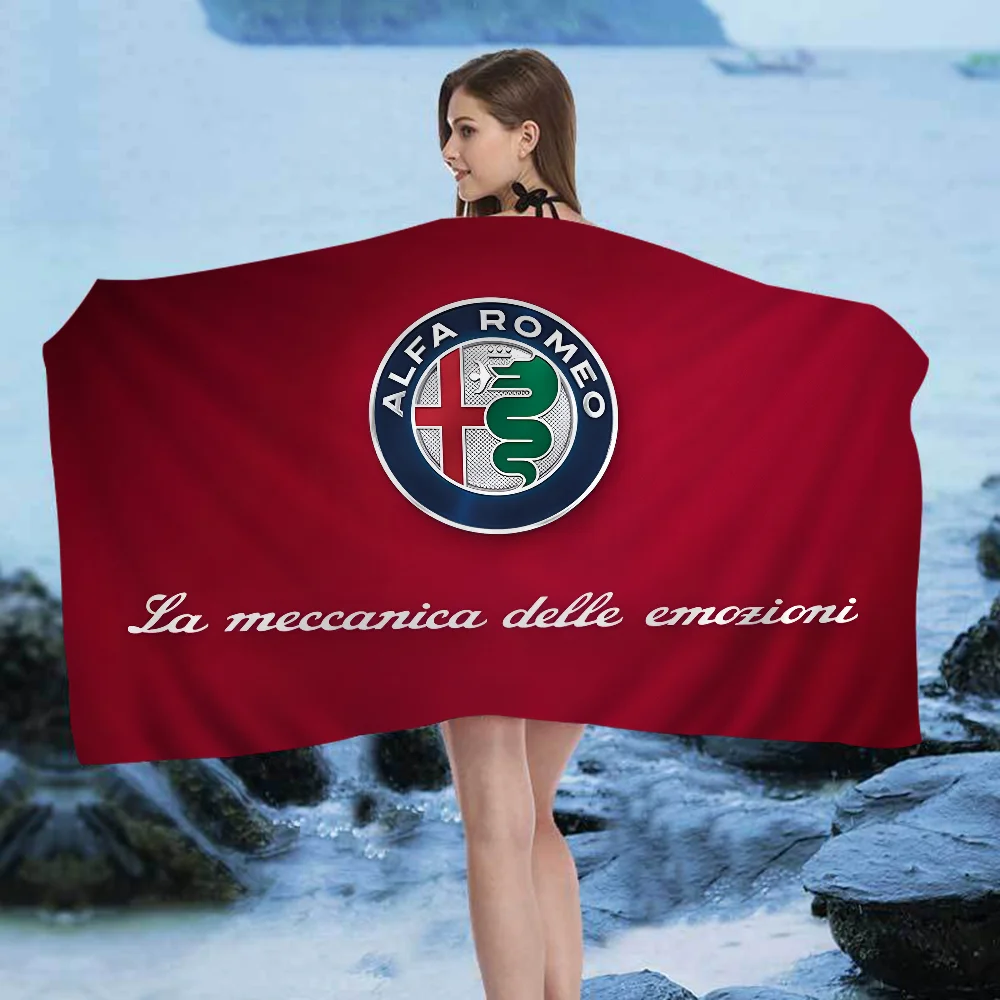 Alfa R-Romeo Logo Big Microfiber Beach Towels Quick Dry Towel Sand Beach Towels Pool Towel for Travel Swim Pool Yoga 3