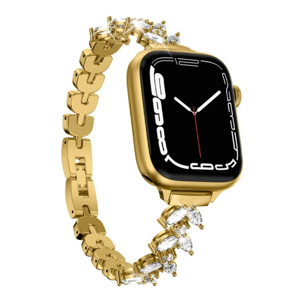 Slim Metal Strap For Apple Watch Band 44mm 45mmm 49mm 42mm 41mm 40mm 38mm Diamond Bracelet iWatch Series Ultra 8 7 6 5 4 3 2 SE