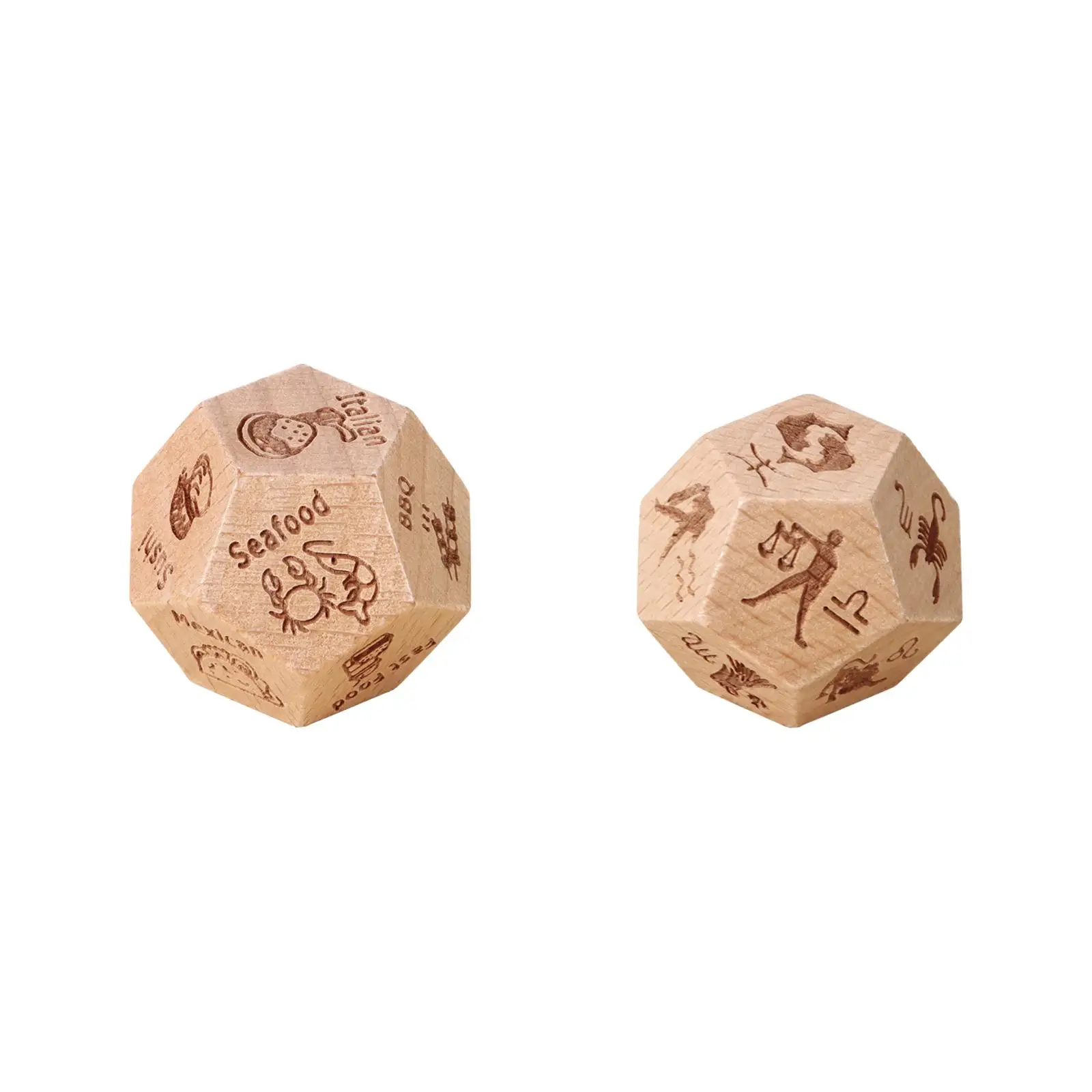 

D12 Polyhedral Dice Party Supplies Game Dices Multifaceted Card Date Night Dice Wood for Party Game Role Playing Game Board Game