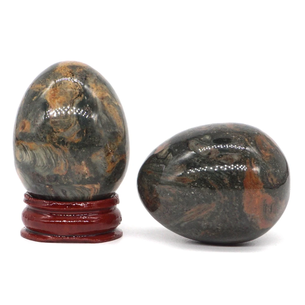 

34x44mm Natural Gems Stromatolite Jasper Crystal Reiki Healing Energy Massage Health Shpere Quartz Stone Egg Home Decor (1pcs)